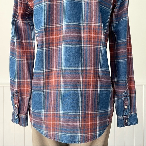 American Eagle Plaid Flannel Boyfriend Fit Button Down Shirt Size S - Picture 8 of 13